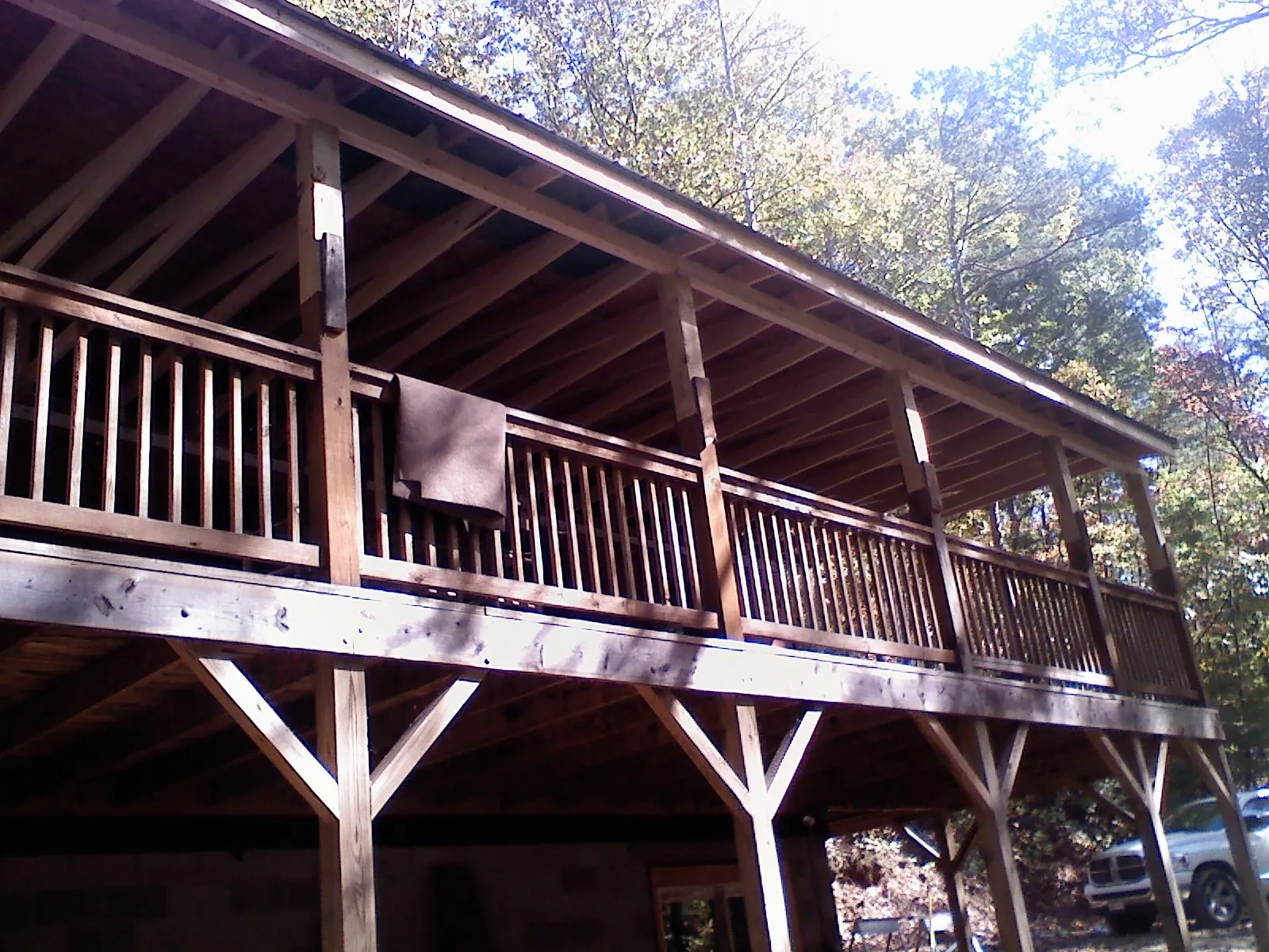 Timber framing under a new elevated porch and deck — Roof Leak Repair in Coyle by Roofing Brothers